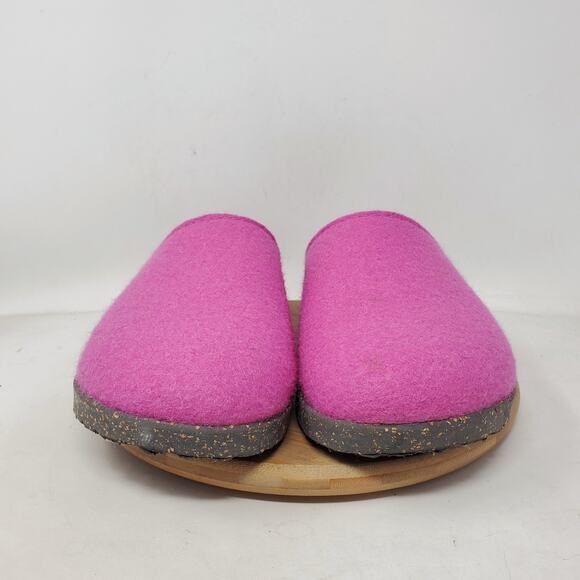 Haflinger Manhattan Shoes Womens 42 Fuchsia Mule Felted Wool Slide Hard Sole - Picture 3 of 11